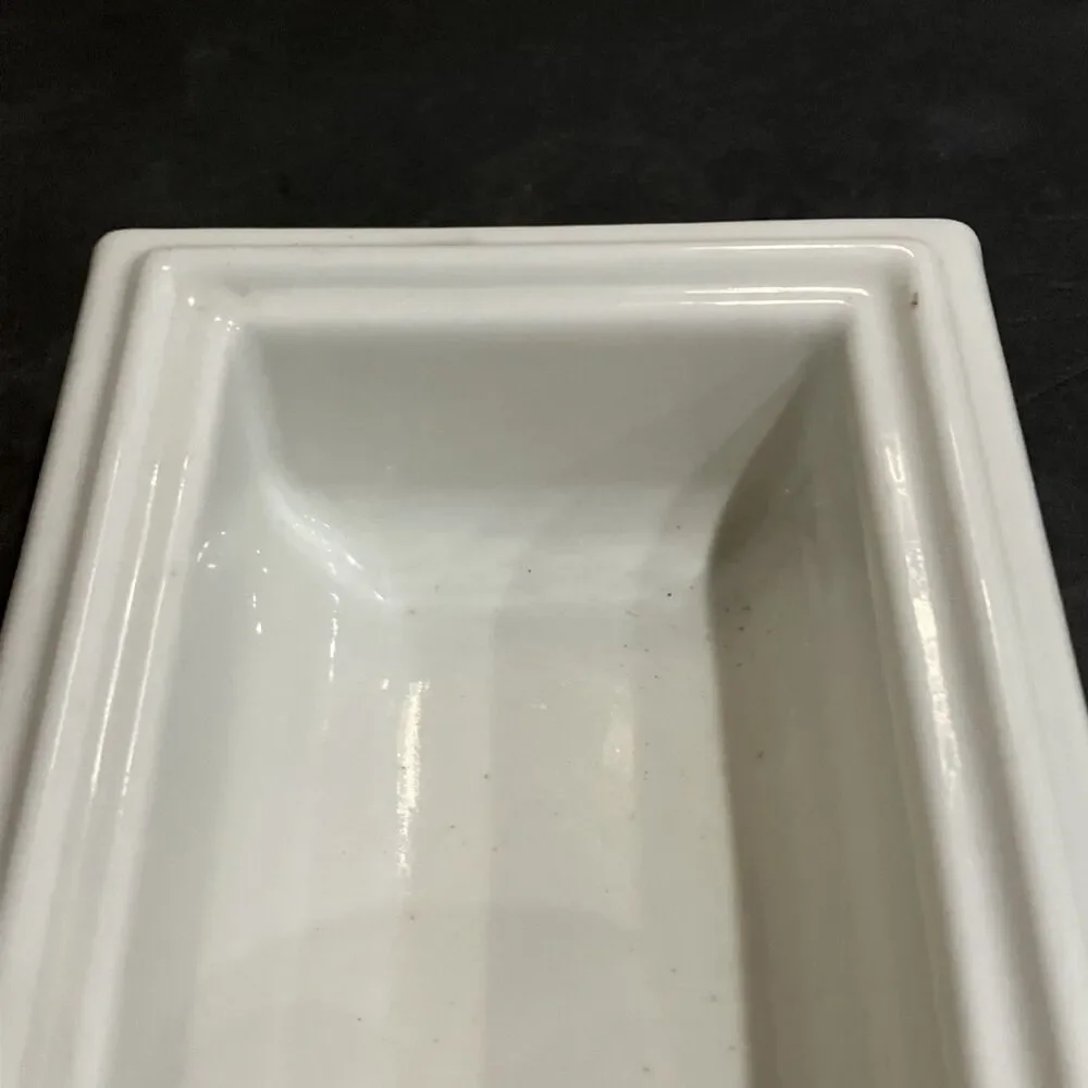 Vintage Antique White Porcelain Wall Mount Soap Dish 1937 Bathroom Fixture M-870
